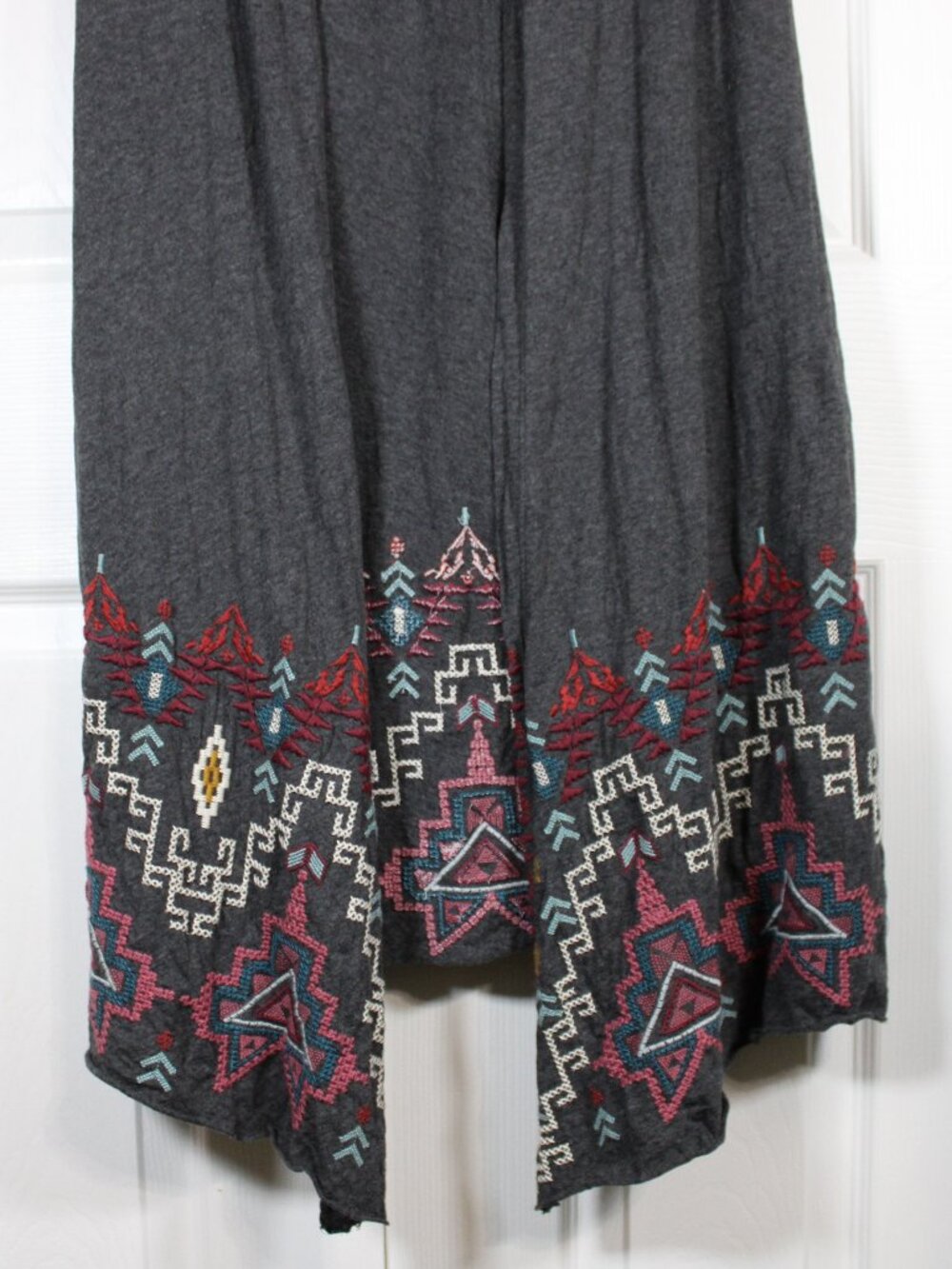 Johnny Was Tisha Dark Grey Embroidered Sleeveless Drape Cardigan Vest - Picture 3 of 12